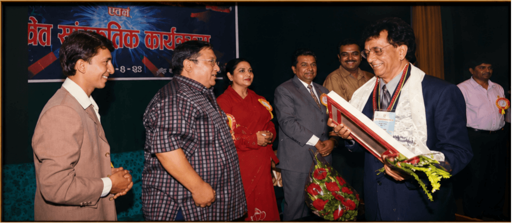 Sudhir Raj Adhikari being honoured at a state ceremony